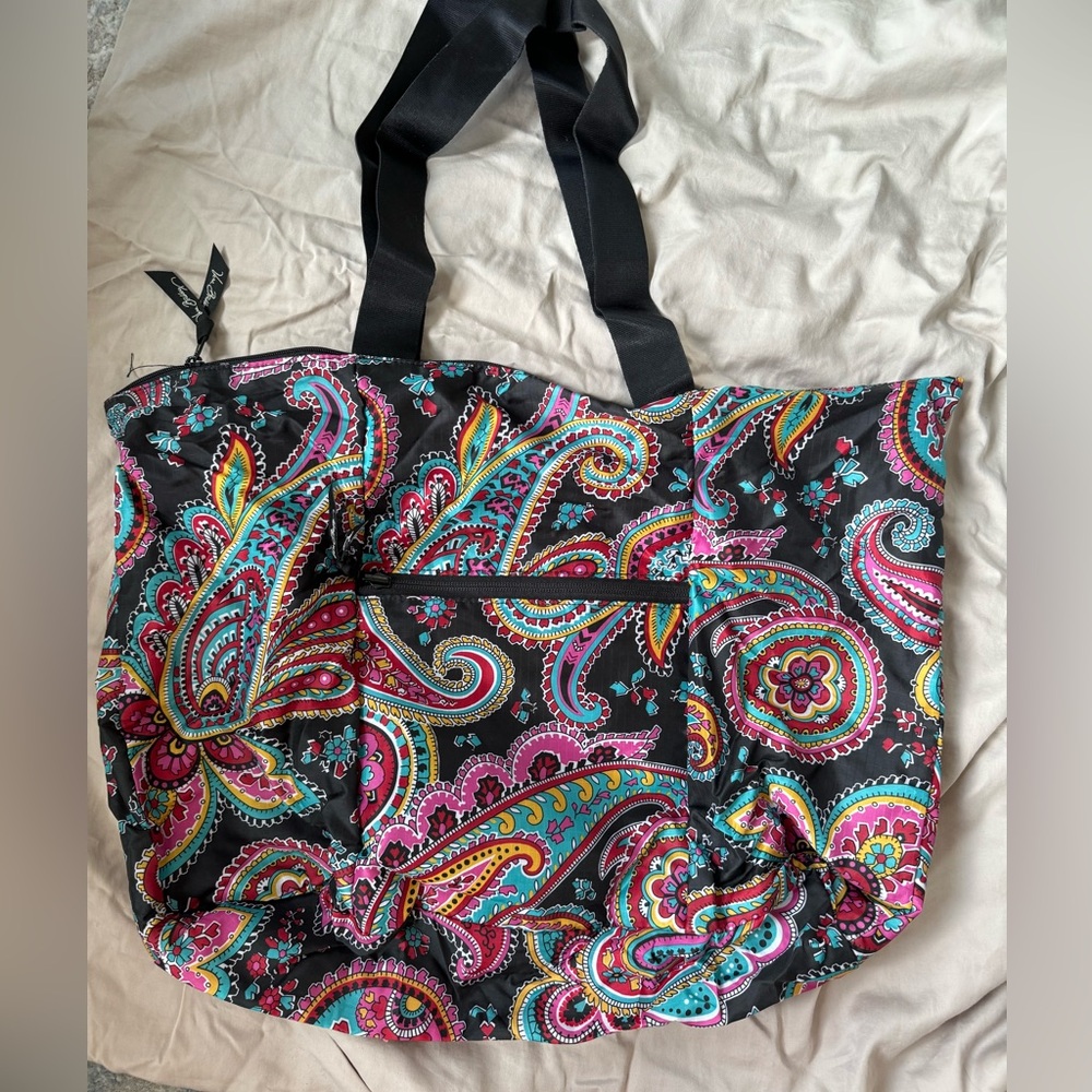 Vera Bradley Black Multicolor Paisley Tote
